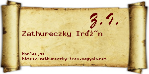 Zathureczky Irén névjegykártya