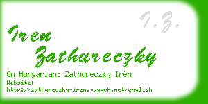 iren zathureczky business card